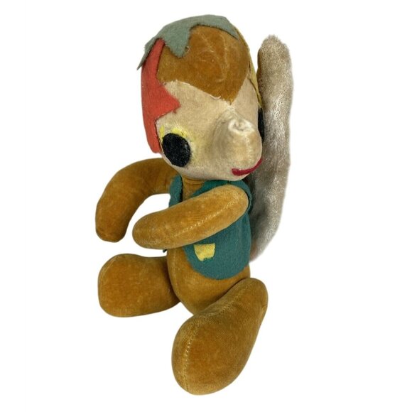 Unknown Other - Vintage Squirrel Plush Stuffed Animal Toy Antique Stars On Head Vest Jointed
